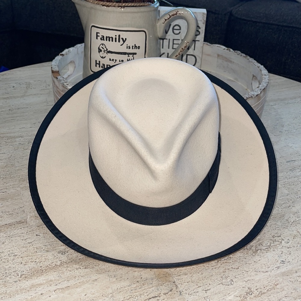 DORFMAN PACIFIC FEDORA ZOOT HAT contrasting black.